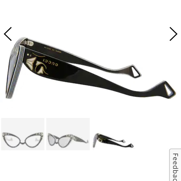 GUCCI Inverted Multilayer Acetate Cat-Eye Sunglasses NEW, with black GUCCI case! - Picture 7 of 15